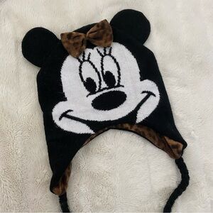 Disney Minnie Mouse Leopard Knit Winter Beanie Hat